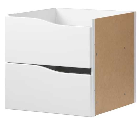 IKEA KALLAX wkład z 2 szufladami fala biały