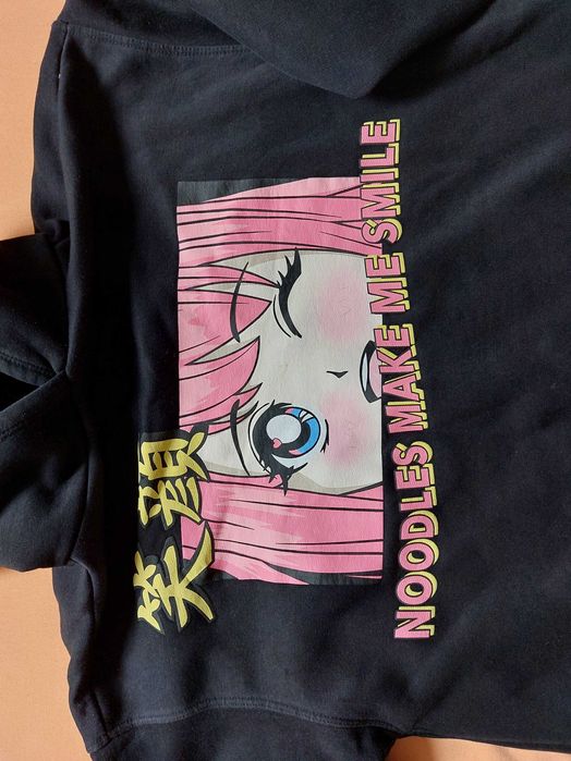 Bluza czarna z kapturem ZARA Manga Anime