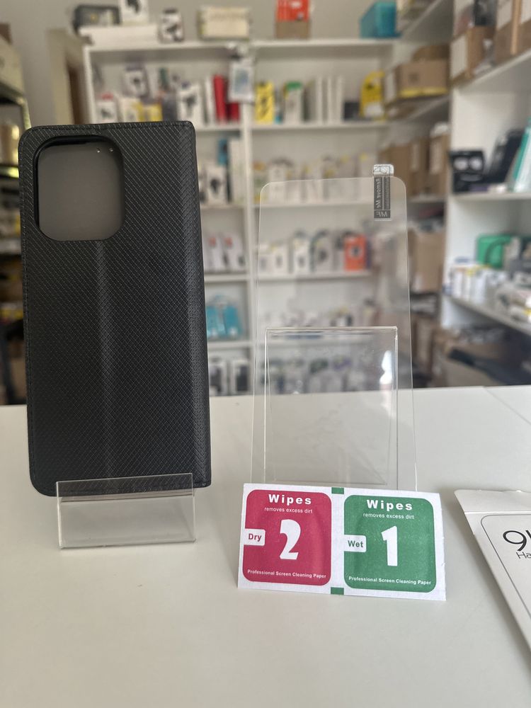Etui otwierane do boku + szkło hartowane do xiaomi redmi 13 4G / 5G