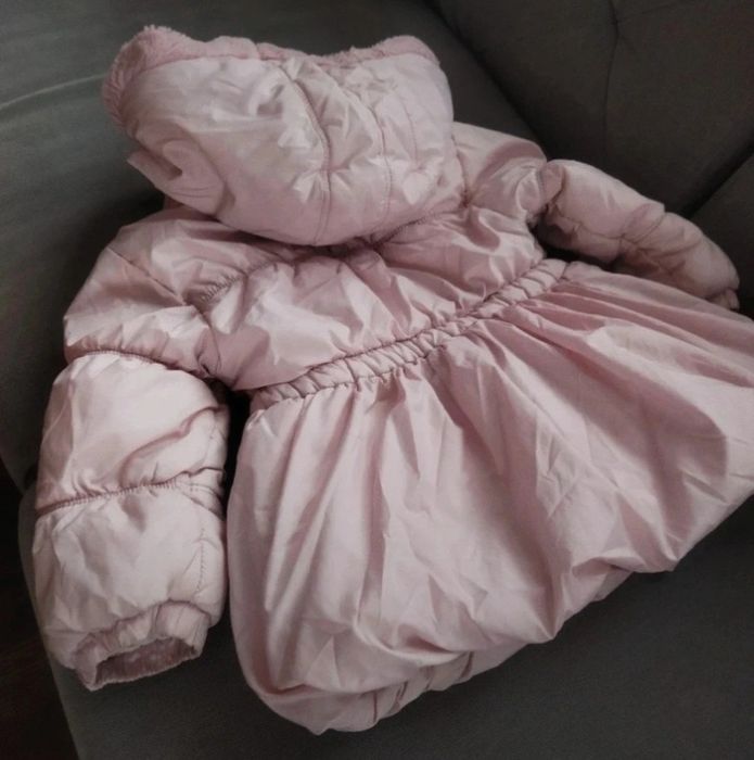 Kurtka plaszczyk zimowy na zime rozowa plus bluza