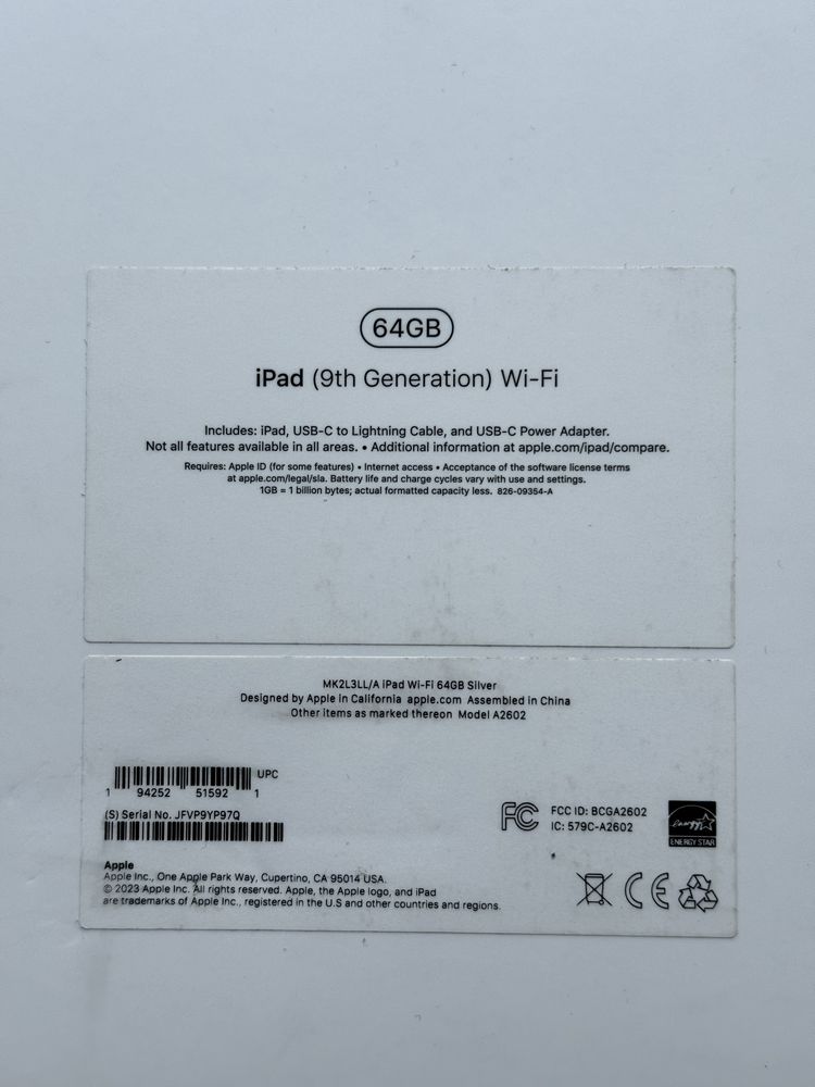 NEW Apple iPad 9 64 Gb Wi-Fi Silver / Space Gray