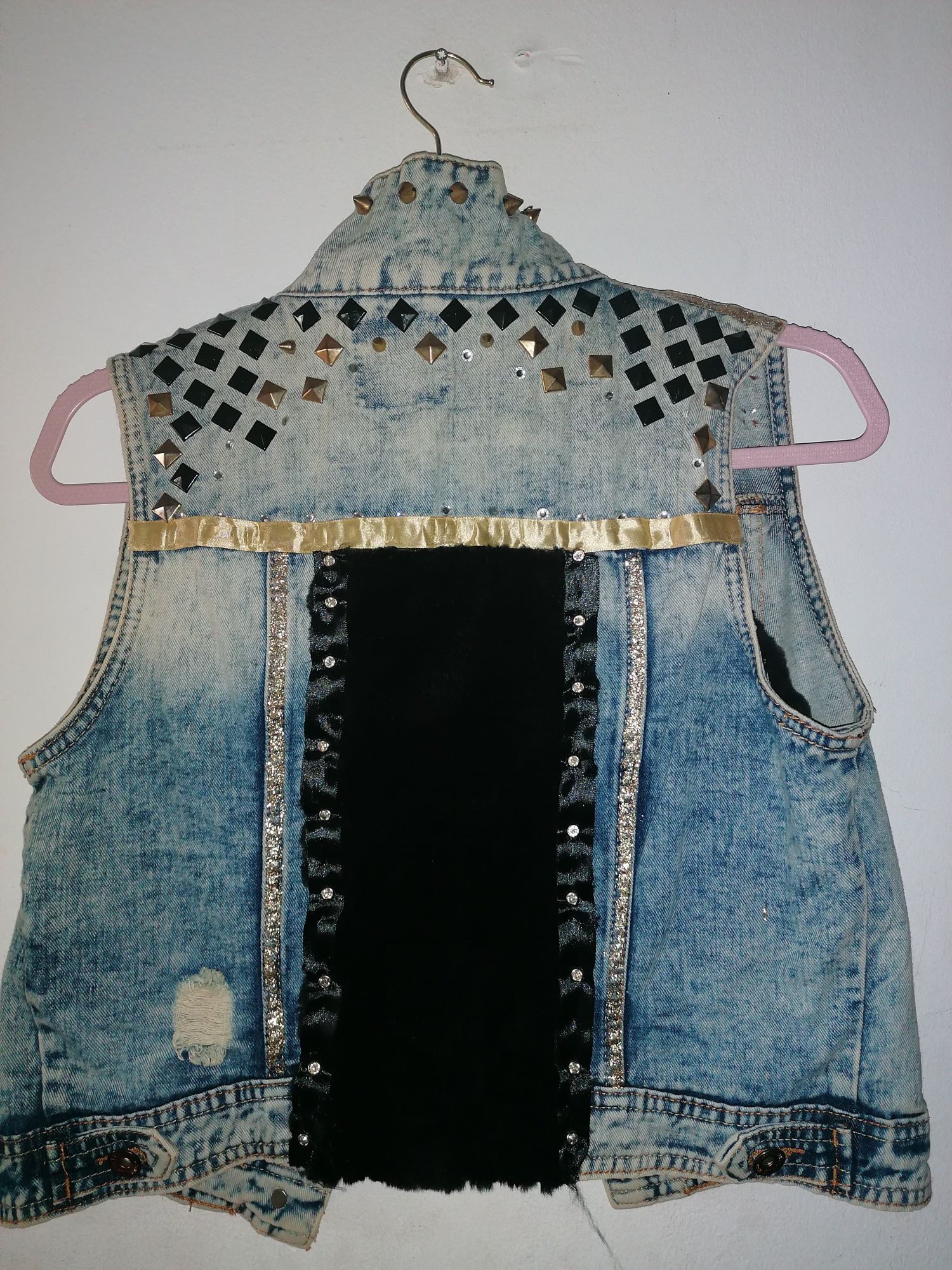 Denim Vest Feito por Monigga Street