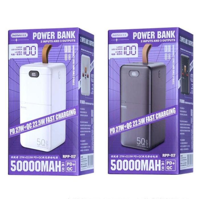iТОП! 50000mAh 27W Power bank REMAX 117 Павербанк xiaomi baseus redmi