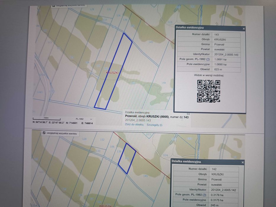 Sprzedam 2 ładne działki rolne.