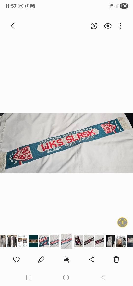 Sprzedam szalik klubowyj WKS ŚLĄSK WROCŁAW,unikat!