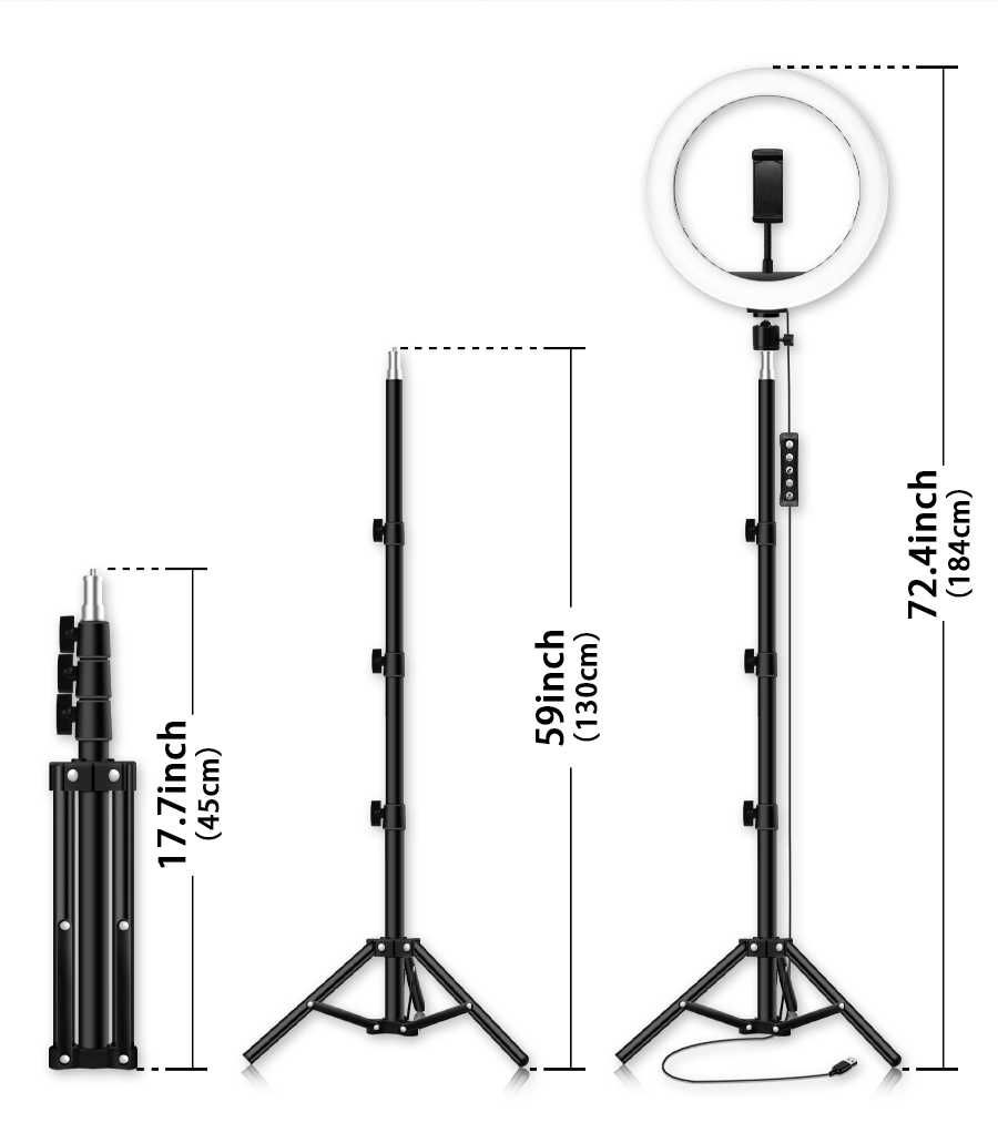 Statyw tripod uchwyt na aparat telefon tablet LED