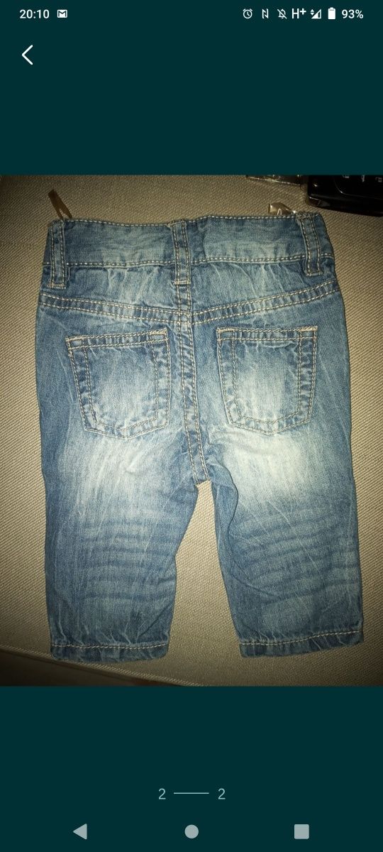 Spodnie spodenki jeansowe rozm 62 jeans