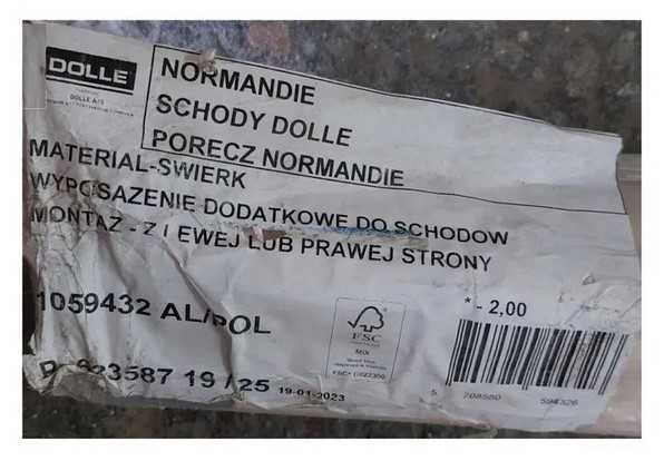 Poręcz do schodów młynarskich 3,2 Normandie Dolle z drewna świerkowego