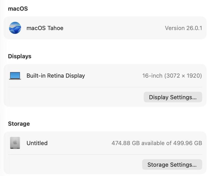 MacBook Pro 16’ 2019 Intel i9 16Gb 512Gb Silver 89%