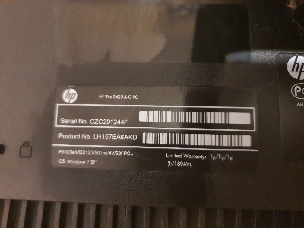 HP komputer / monitor RAM 4GB