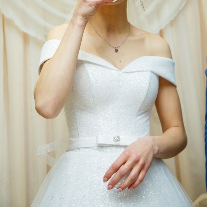 Весільна сукня блискуча Ідеальна відкриті плечі корсет