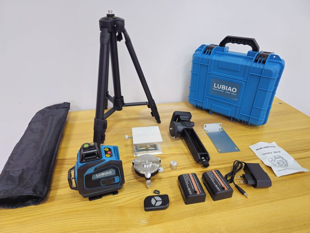 Комплект Лазерний уровень Lubiao Pro 4D +Штатив 1.1м +2акб +Микролифт