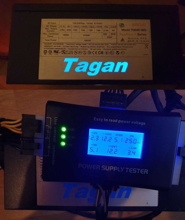 Tagan TG680-BZII 680W – mocarny zasilacz do gier, nowe okablowanie !