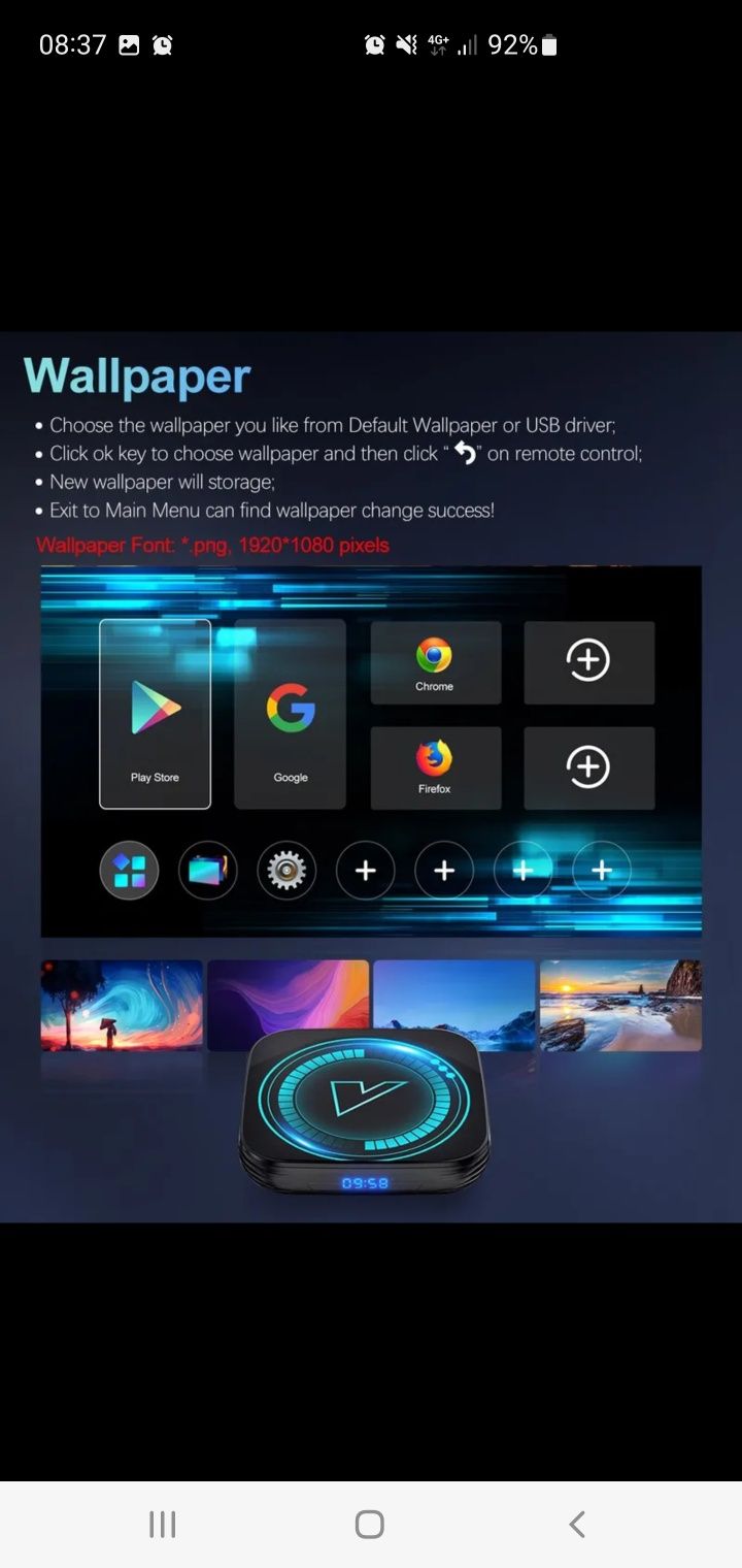 Box android Novas 4k 12.0