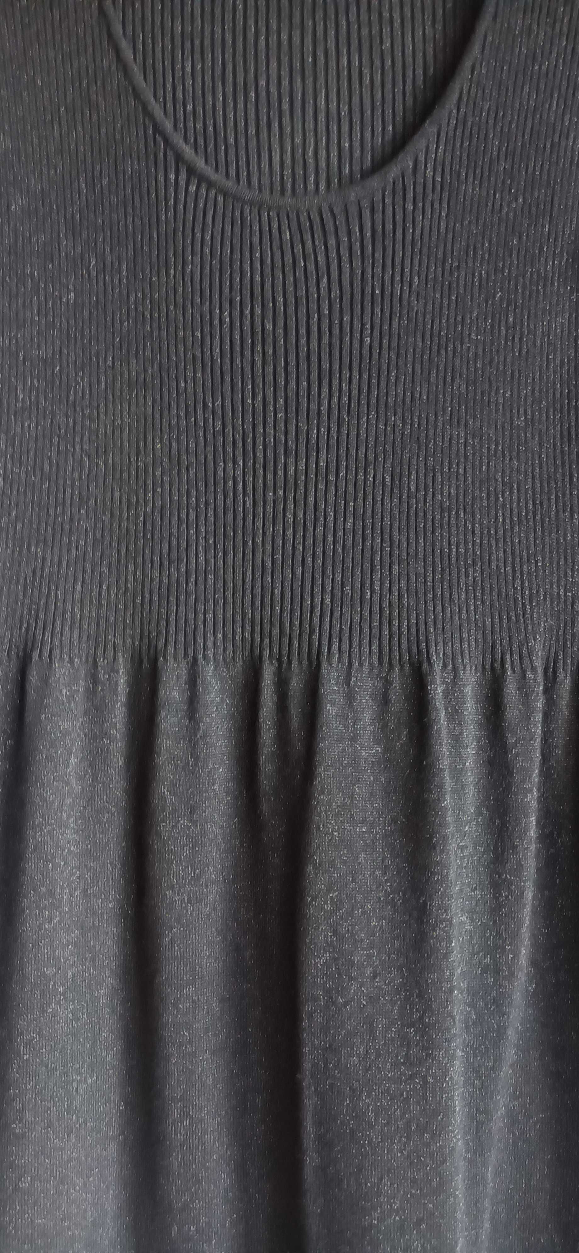Sukienka czarna ze srebrną nitką, L/XL