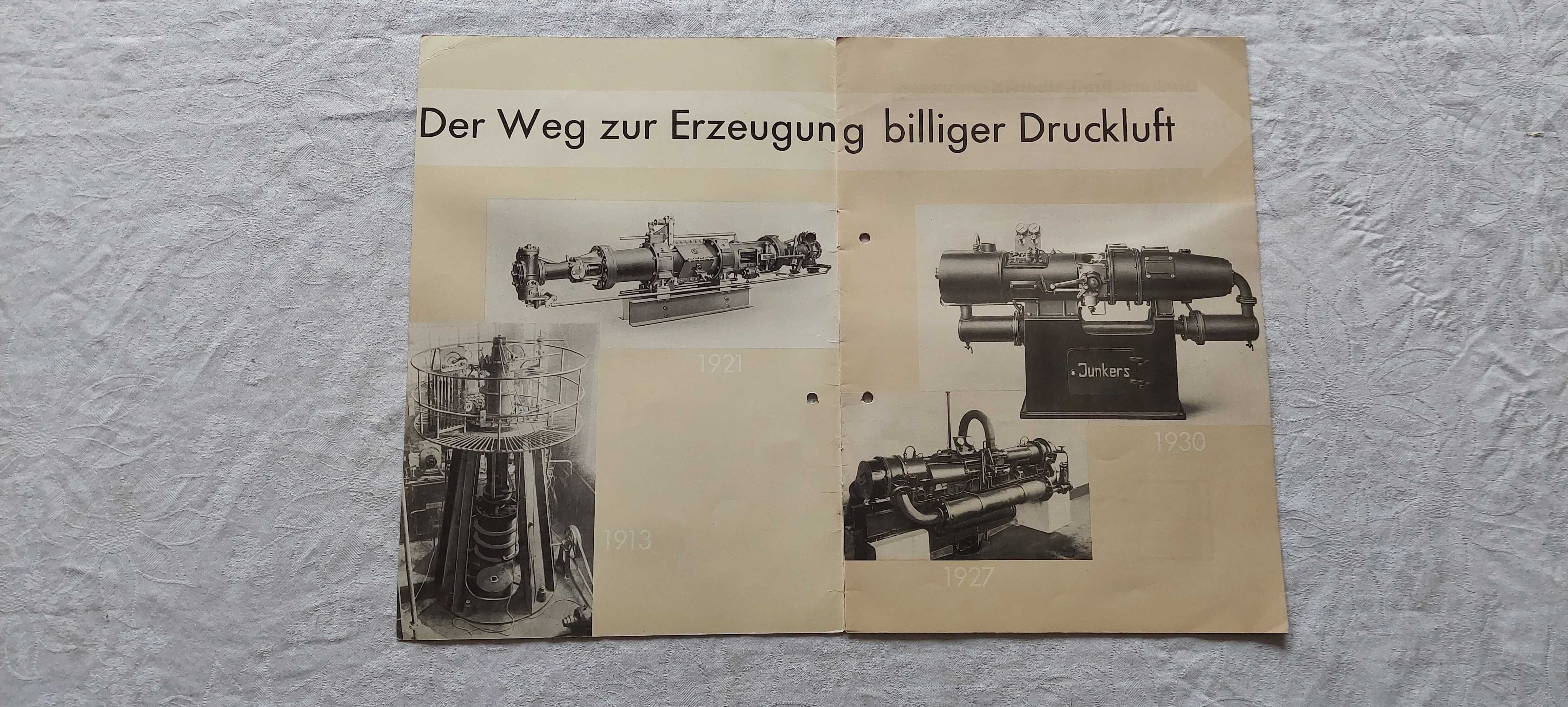Prospekt reklamowy kompresorów Junkersa lata 30-te XX w.