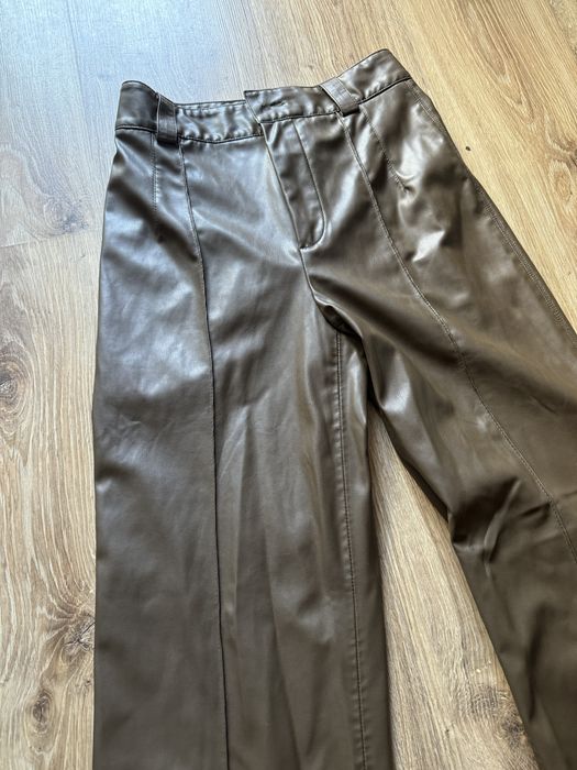 Штани брюки зара zara шкіряні кожаные