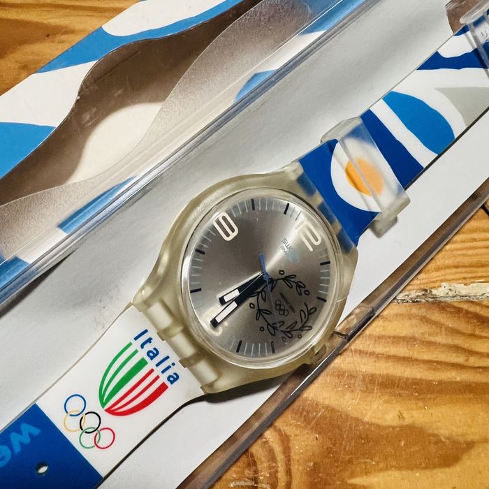 Relógio Swatch Athens 2004 Itália, SUDK106C, Novo, Nunca Usado