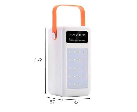 Power Box - корпус повербанку білий, 28шт 18650 з ліхтарем