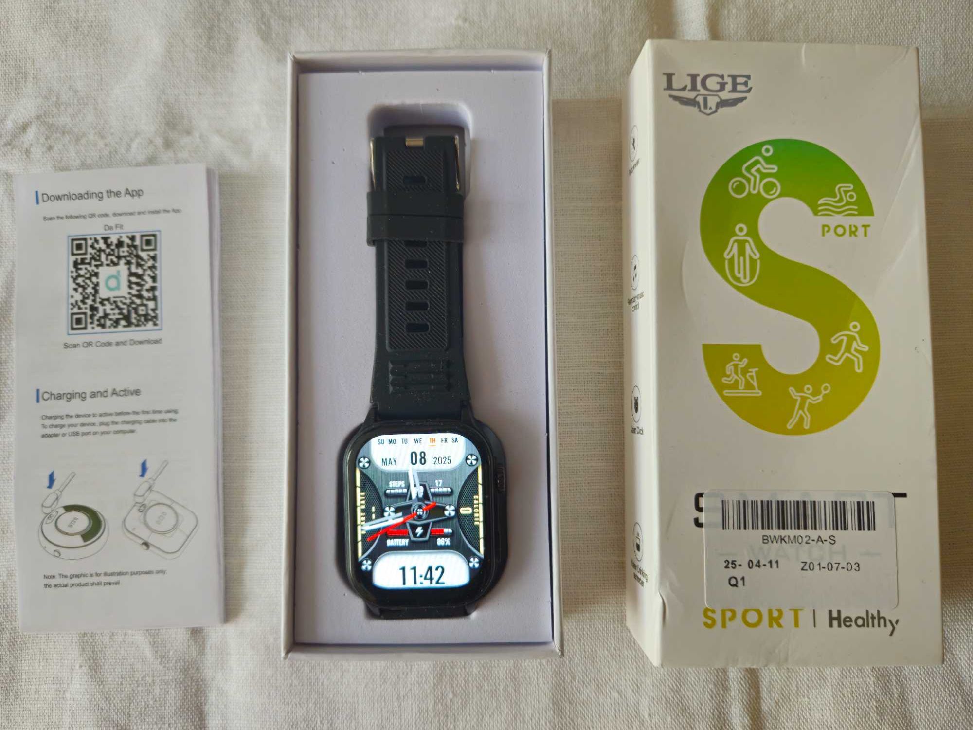 Smartwatch nowy KM 02 czarny