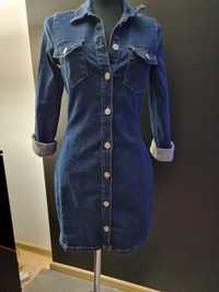 Sukienka Zara jeansowa roz xs 34 granatowa