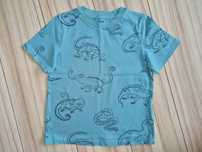 Tshirt koszulka h&m zielona jaszczurki 98 104