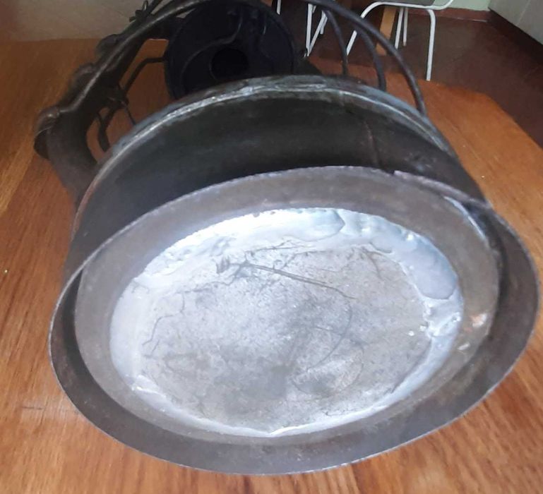 Stara lampa naftowa górnicza 6 D.R.PATENT, oryginalne szkło z napisami
