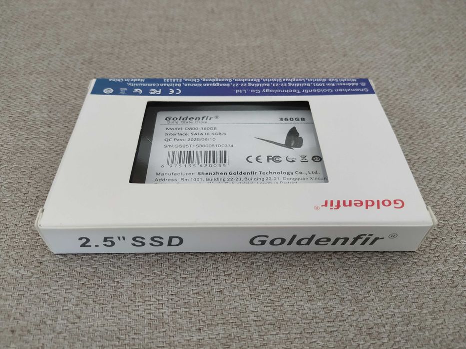 Disco SSD - 360GB - Sata III - Goldenfir - Preto