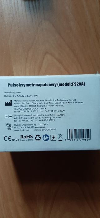 Pulsoksymetr napalcowy Hylogy