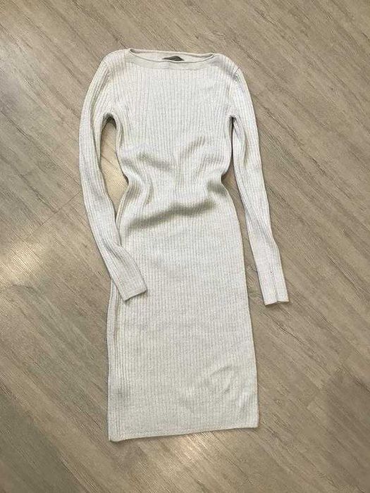 Сукня локшина, рубчик з люрексовою ниткою,  сукня міді тепла GOLDI