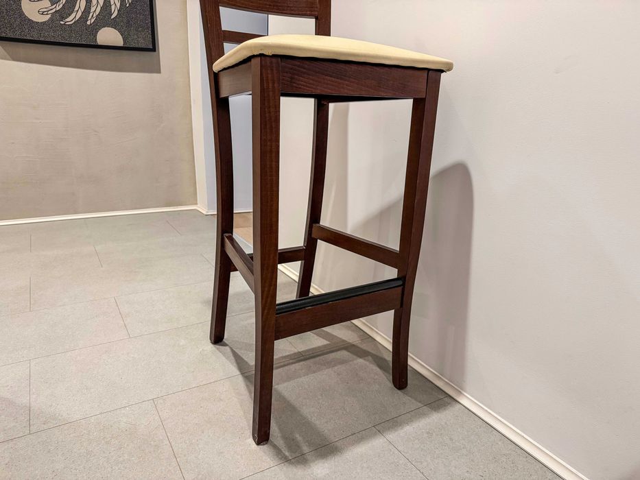 Krzesła barowe kuchenne 2 szt. lite drewno