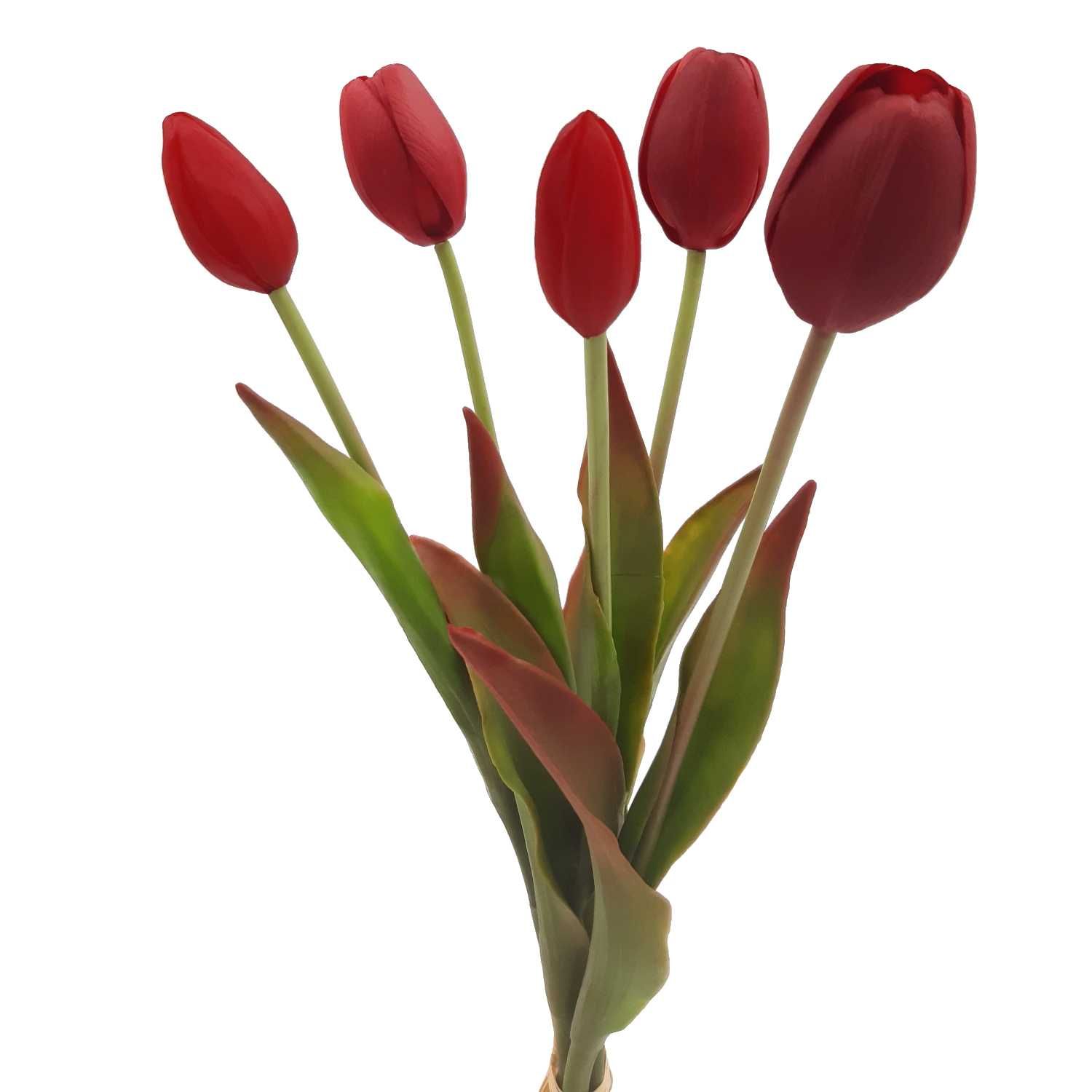 Tulipany silikonowe bukiet 5 sztuk sztuczne kwiaty wysokie kolory