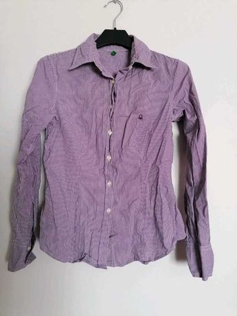 fioletowa koszula w kratę