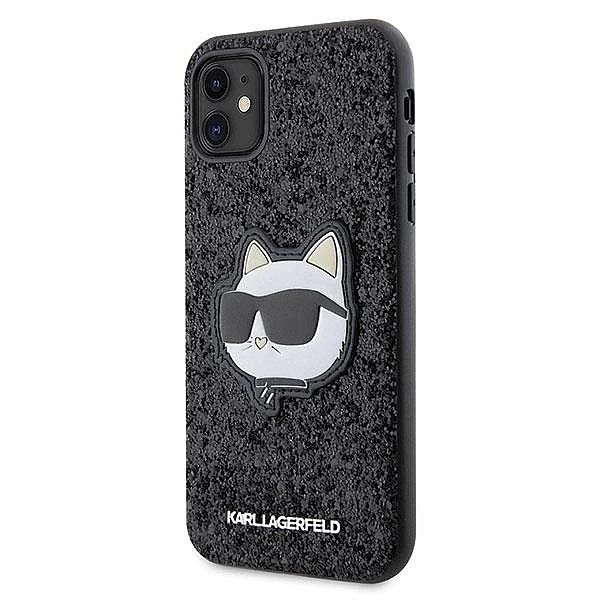 Etui Karl Lagerfeld Glitter Choupette Patch na iPhone 11 / Xr - czarne