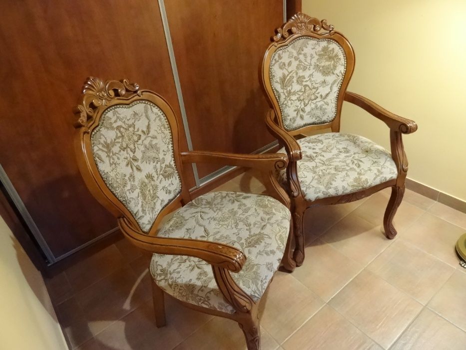 2 stylowe krzesła tapicerowane typ fotela - komplet