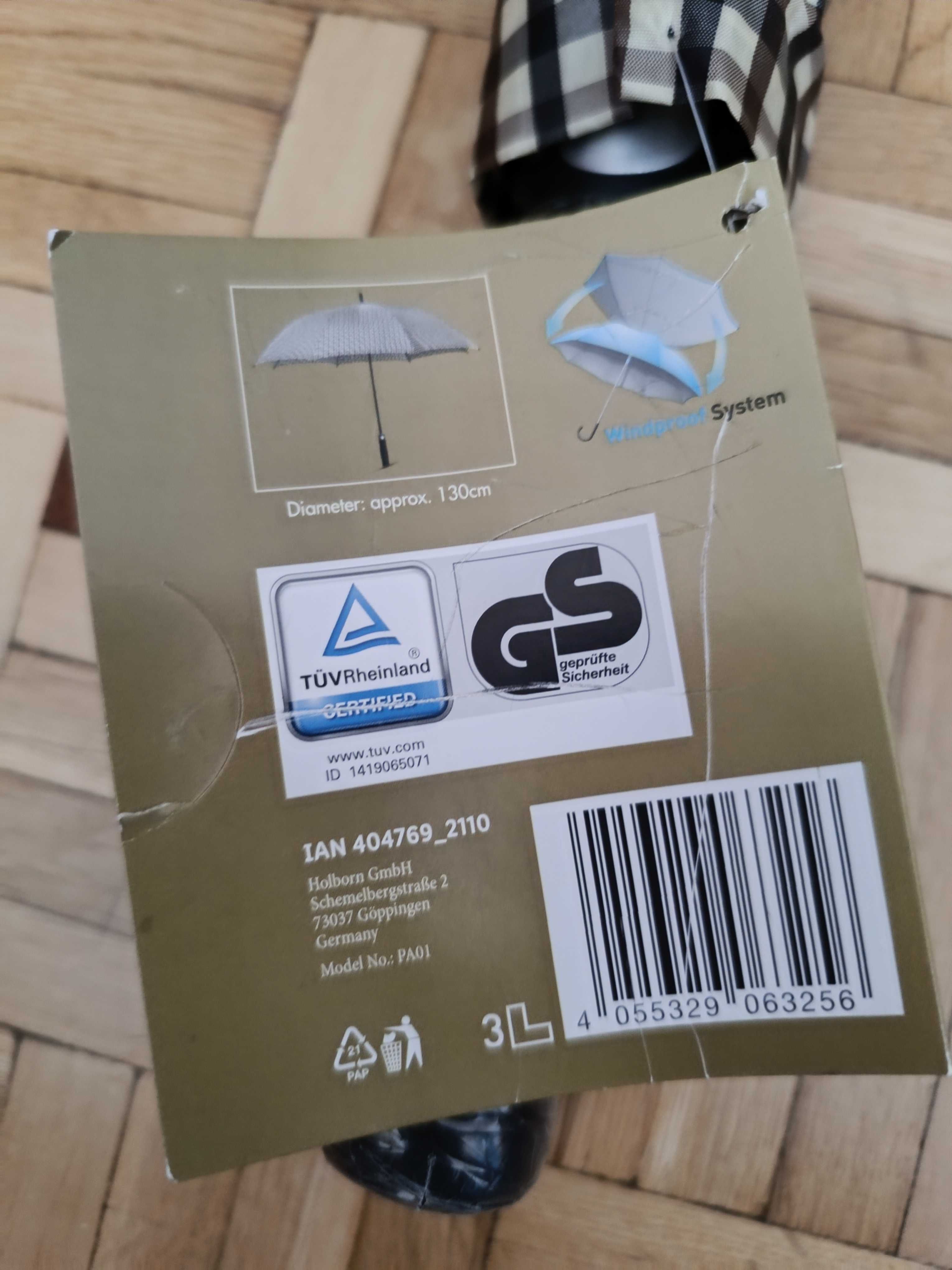 Parasol Dla 2 osób 130cm nowy świetny na plaży i deszcz