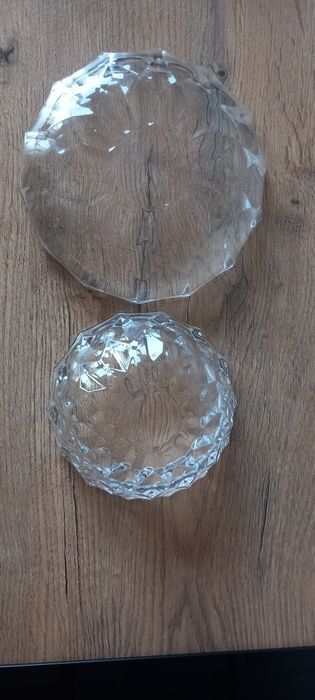 PRL ZĄBKOWICE vintage kryształowe miseczki talerzyki salaterki 2 szt