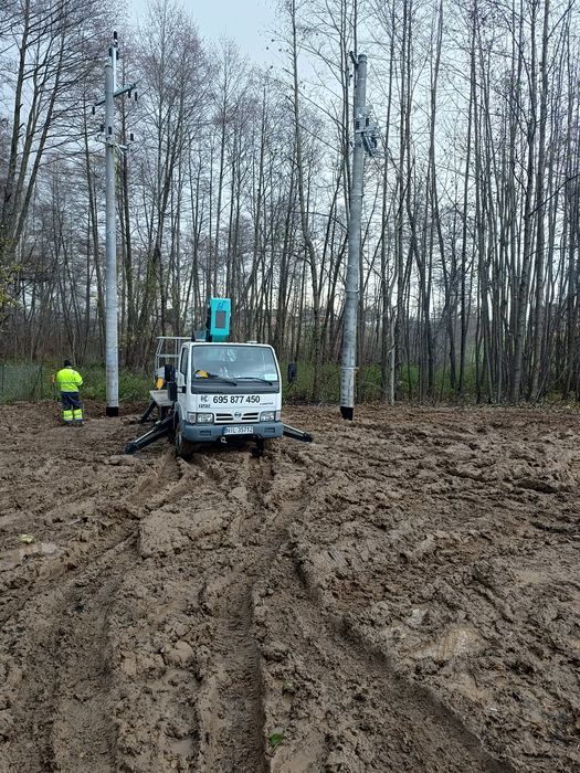 Podnośnik koszowy 23m zwyżka – usługi, wynajem, wycinka drzew, rębak,