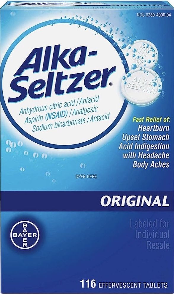 Alka - Seltzer алка зельтцер от болевого синдрома / похмелья аспирин