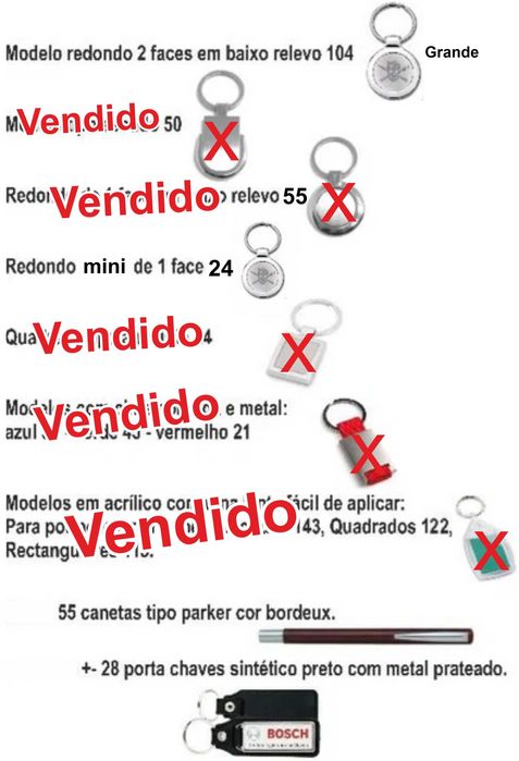 Porta-chaves novos, para publicidade, ofertas, brindes, etc...