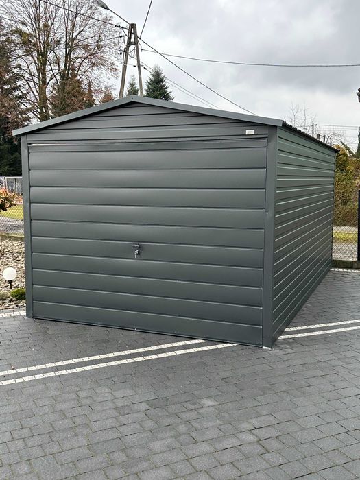 Garaż blaszany wzmocniony ocynkowany drewnopodobny 6x6