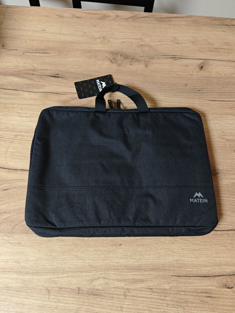 Nowa torba, pokrowiec, etui na laptopa, siatka, pojemna, grafit, Matei