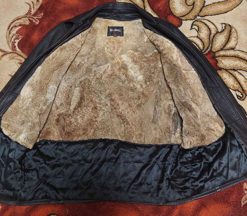 Чоловіча зимова шкіряна куртка