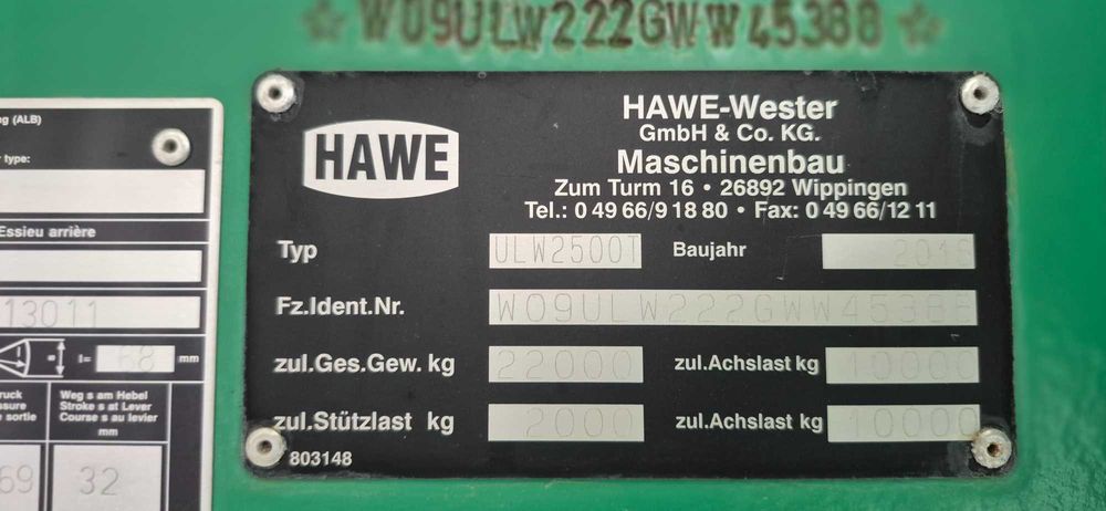 Przyczepa przeładowcza Hawe ULW 2500T Polecam!