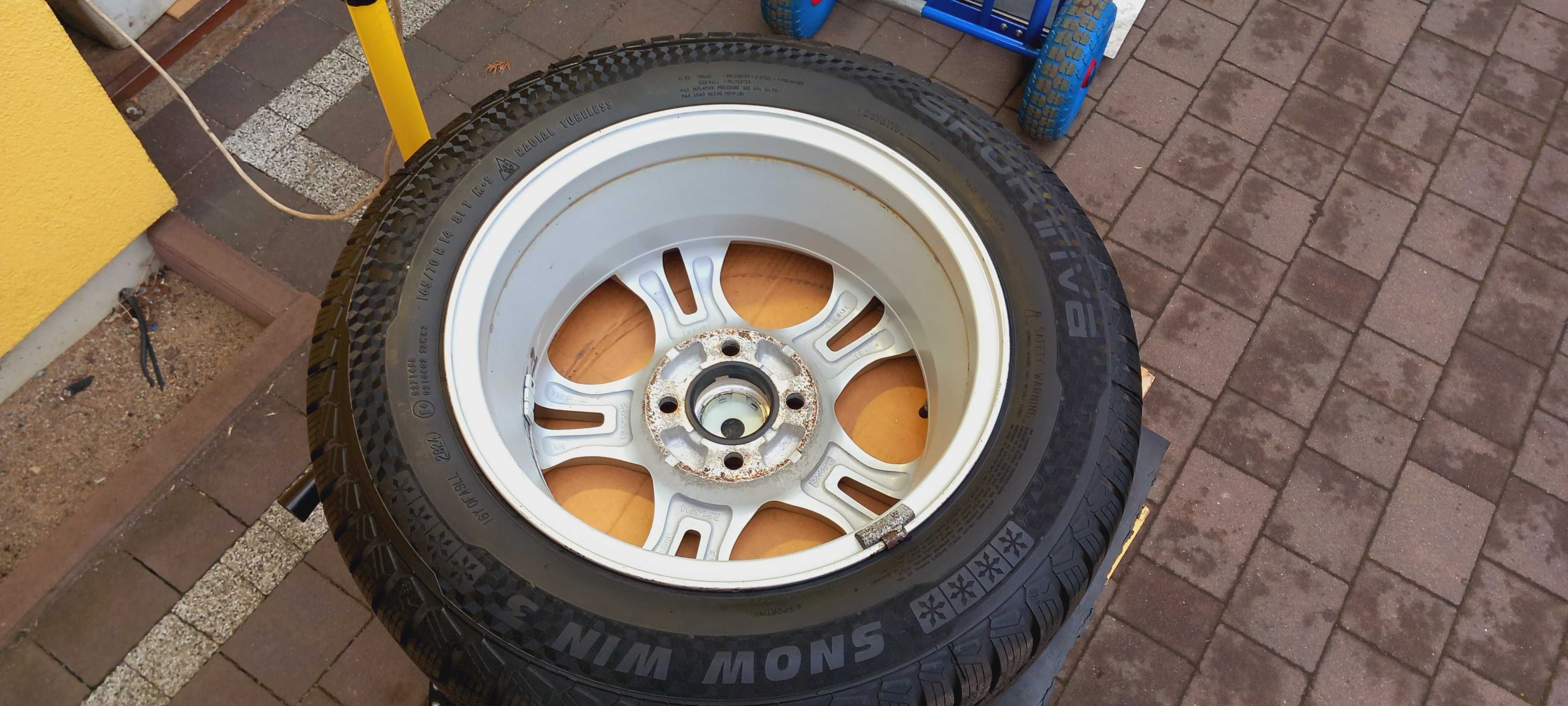 Koła zima alu PLATIN 5.5x14, 4x100+SPORTIVA 165/70R14 M+S, 2024r