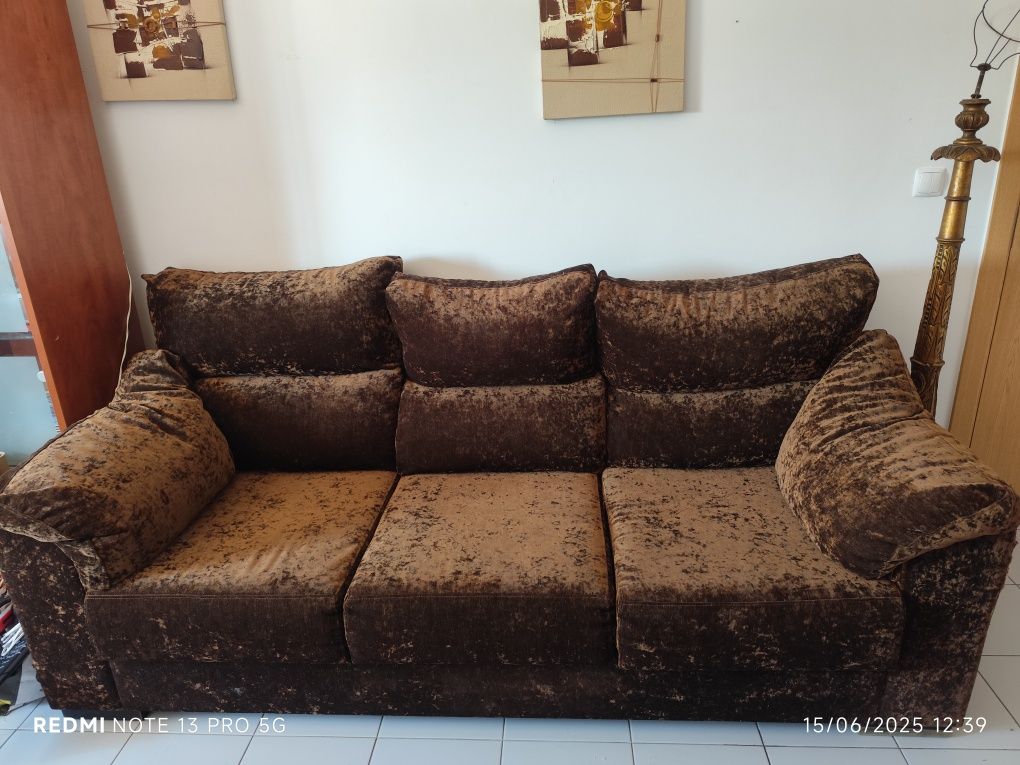Sofá cama 3 lugares com chaise Long