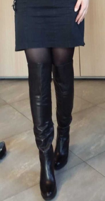 7 mil - Kozaki damskie skórzane muszkieterki rozmiar 39