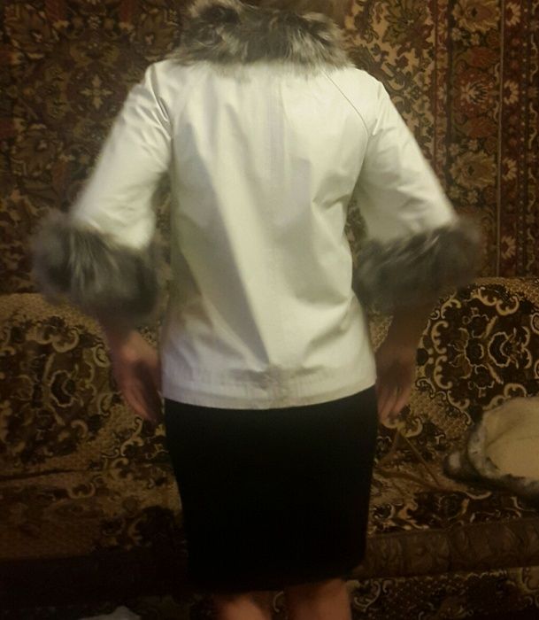 Куртка кожаная , женская, весна/осень, 3/4 рукав,