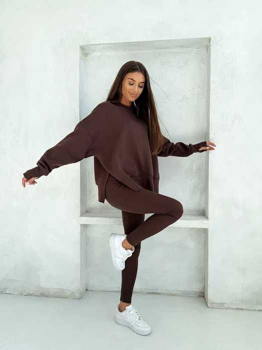 Modelujące czekoladowe legginsy LENOSHKA push-up,polska produkcja XS/S