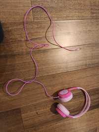 Fones com fio rosa